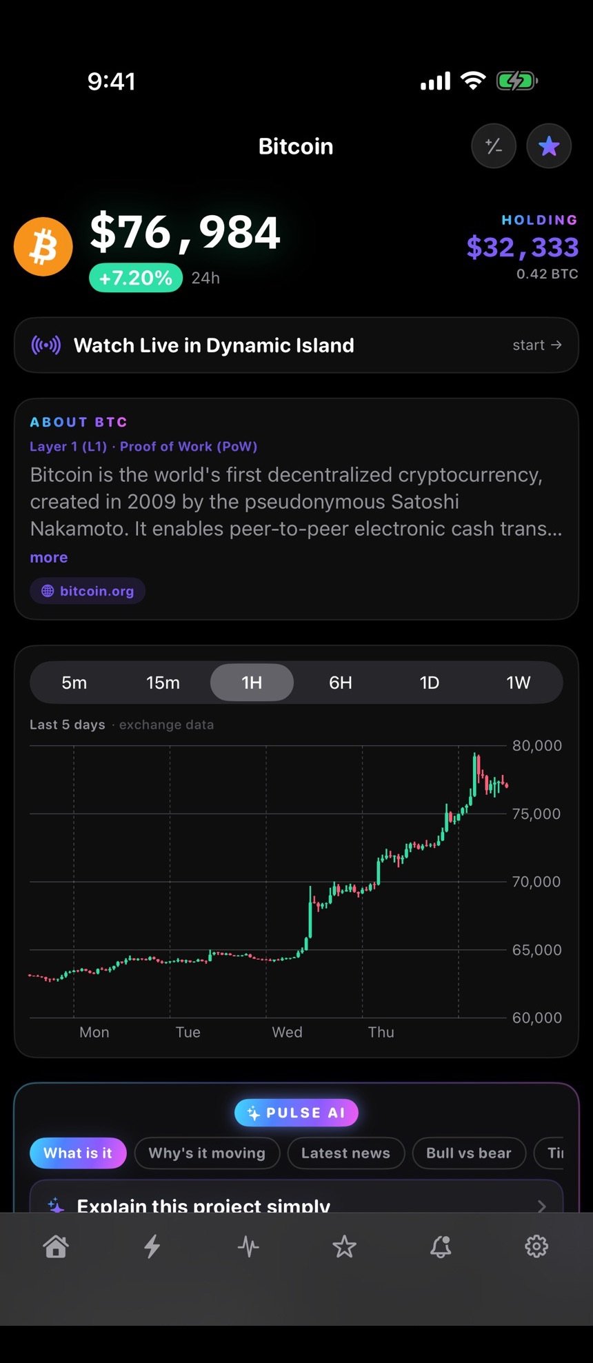 Pulse AI explaining why a coin is moving in plain language